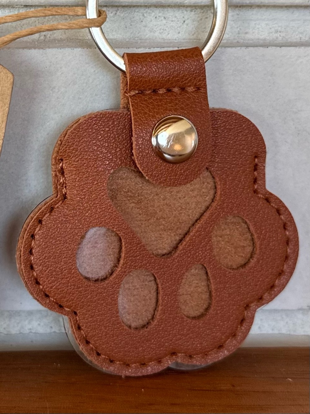 Leather Paw Print Keychain * Pet Hair Keepsake * NWT